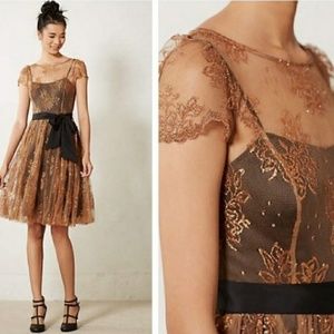 Moulinette Soeurs Honeyed lace copper dress